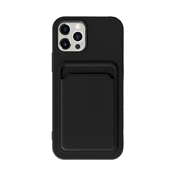 iPhone 14 Pro -suojakuori korttipaikalla, musta