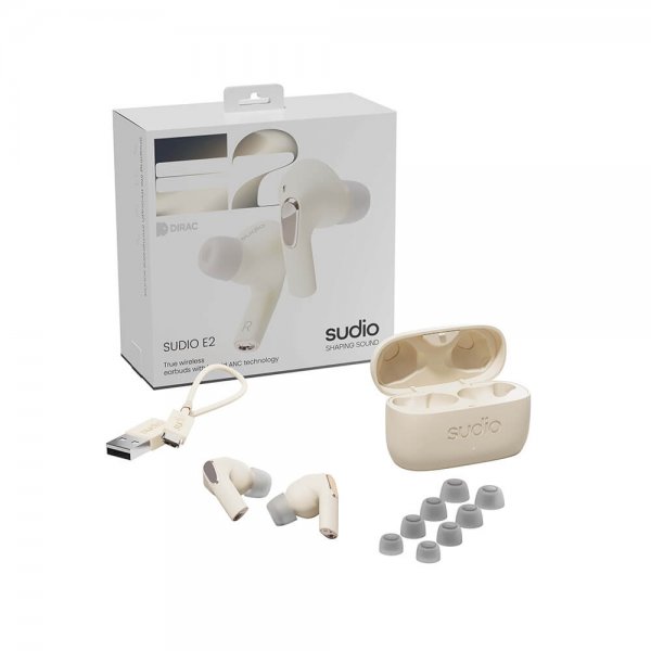 Sudio E2 Langattomat In-Ear TWS ANC -kuulokkeet, Chalk