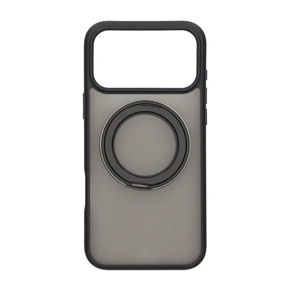 iPhone 17 Pro Max -suojakuori, jossa pyörivä MagSafe-jalusta, musta