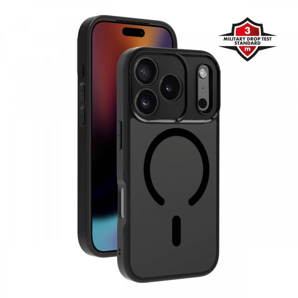 X2O iPhone 17 Pro -kuori, Mag Frosted, musta