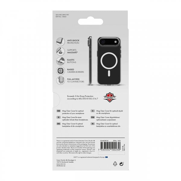 X2O iPhone Air -kuori Mag Clear Transparent