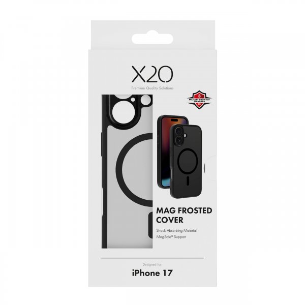 X2O iPhone 17 -kuoret Mag Frosted Musta