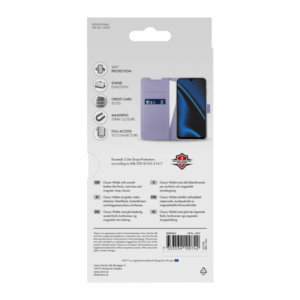 X2O Samsung Galaxy A26 suojakotelo Classic Wallet Laventeli
