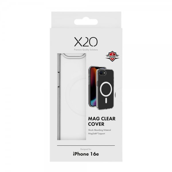 X2O iPhone 16e/17e Kuori Mag Clear Transparent