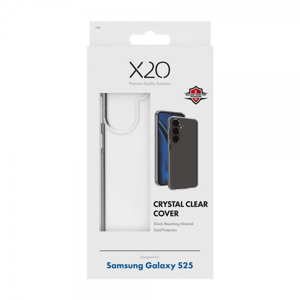 X2O Samsung Galaxy S25 Suojakuori Crystal Clear Läpinäkyvä