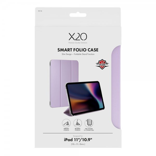 X2O iPad 10.9 (10. sukupolvi)/iPad 11 (A16) Fodral Smart Folio Lila