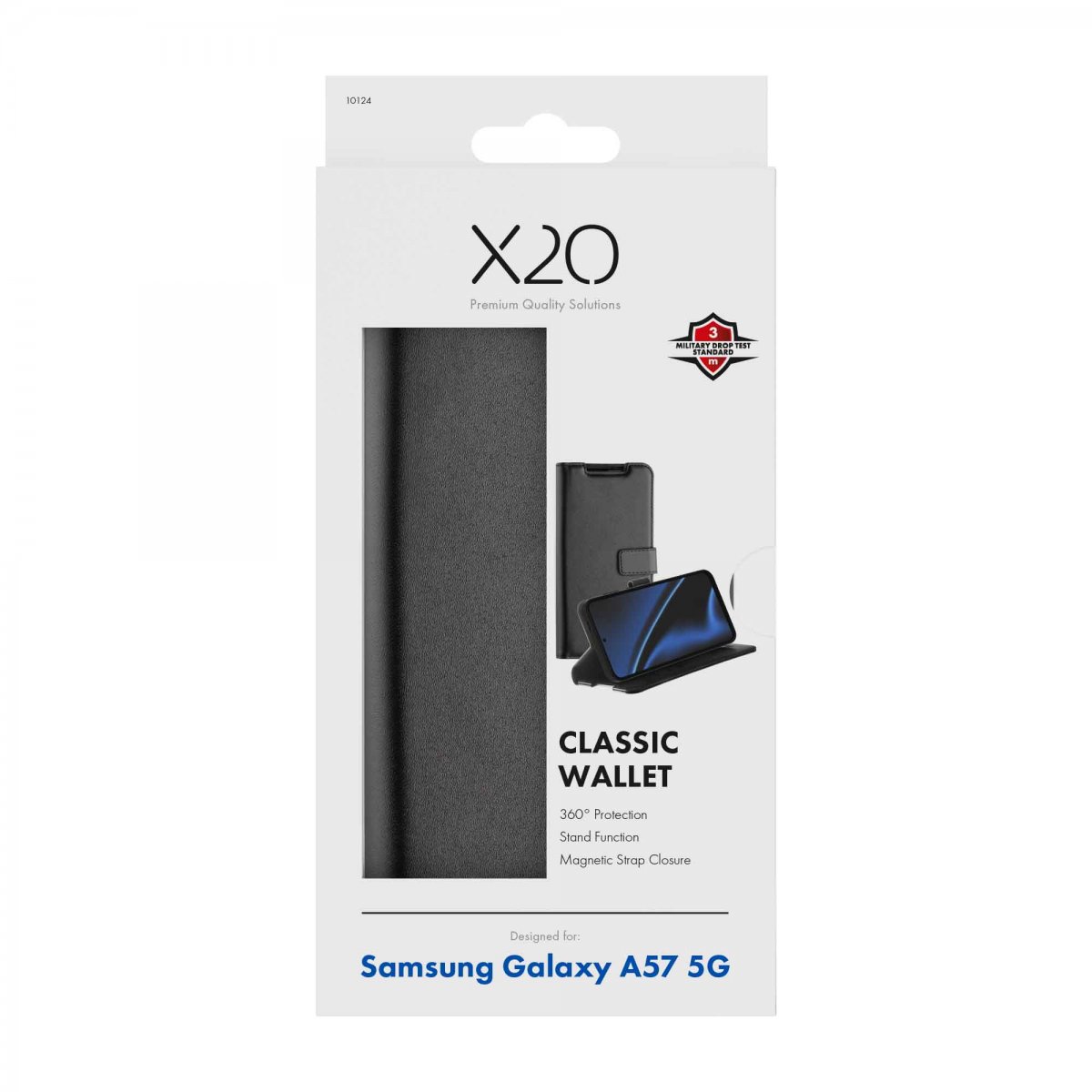 X2O Samsung Galaxy A57 Classic Wallet -kotelo, musta