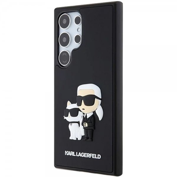 Karl Lagerfeld Samsung Galaxy S24 Ultra Kuori 3D Rubber Karl & Choupette Musta