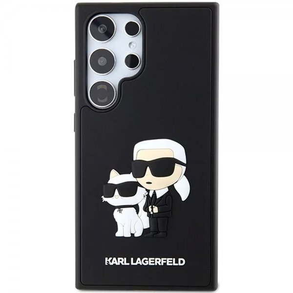 Karl Lagerfeld Samsung Galaxy S24 Ultra Kuori 3D Rubber Karl & Choupette Musta