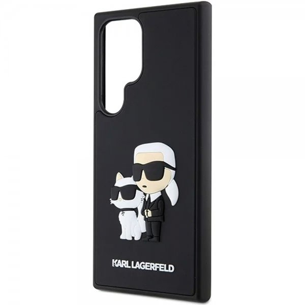 Karl Lagerfeld Samsung Galaxy S24 Ultra Kuori 3D Rubber Karl & Choupette Musta