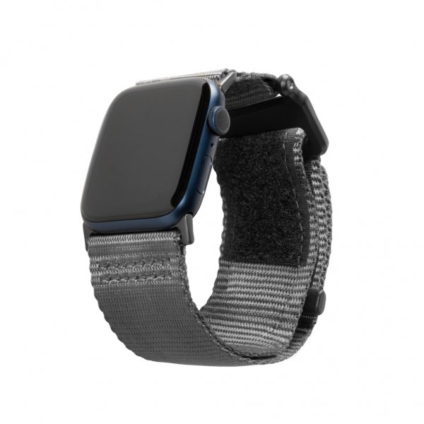 Urban Armor Gear (UAG) Apple Watch 44/45/46mm/Apple Watch Ultra Active Strap LE -ranneke, tummanharmaa