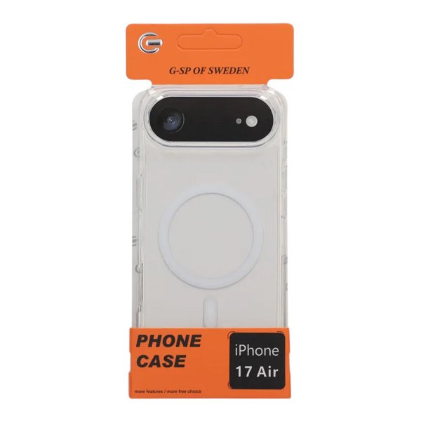 iPhone Air -kuori, TPU, MagSafe, valkoinen, läpinäkyvä