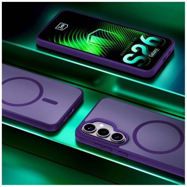 3kpl Samsung Galaxy S26 Suojakuori Smoke MagCase Violetti