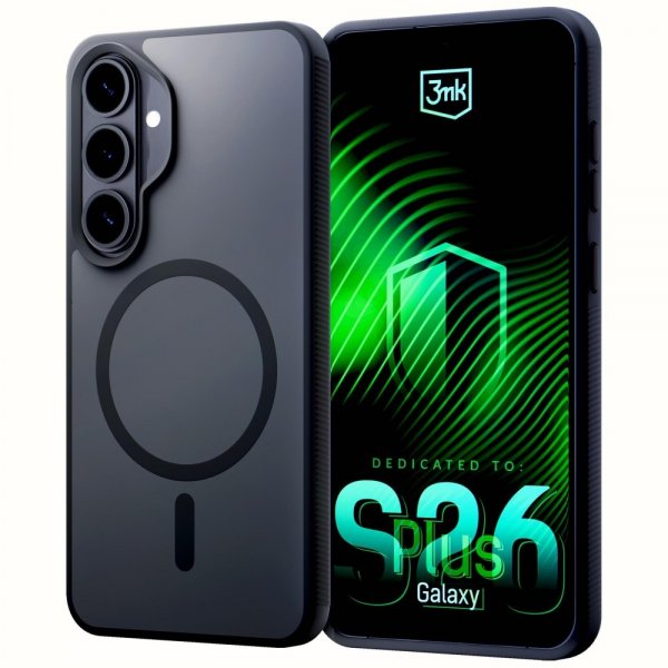 3kpl Samsung Galaxy S26 Plus -suojakuori Smoke MagCase Musta