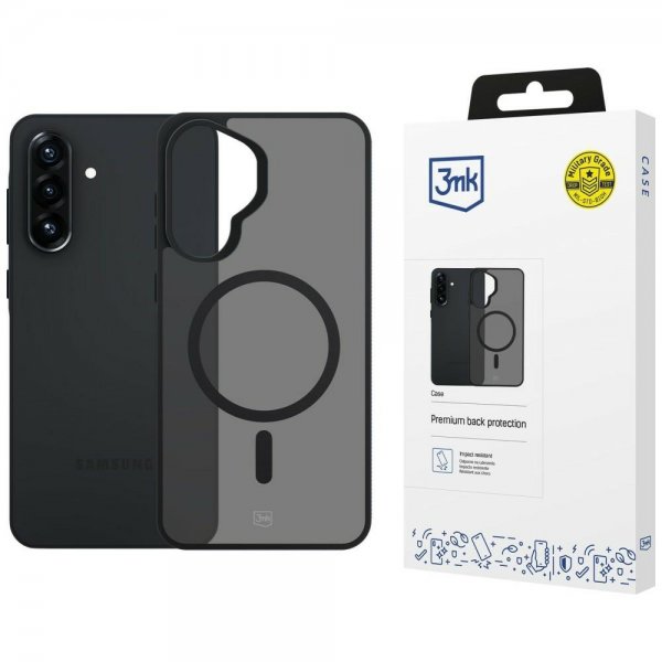3mk Samsung Galaxy A37 -suojakuori Smoke MagCase, musta