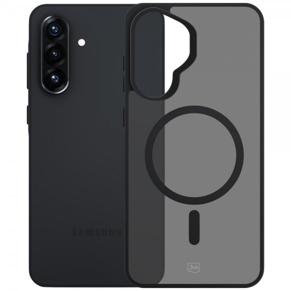 3mk Samsung Galaxy A37 -suojakuori Smoke MagCase, musta