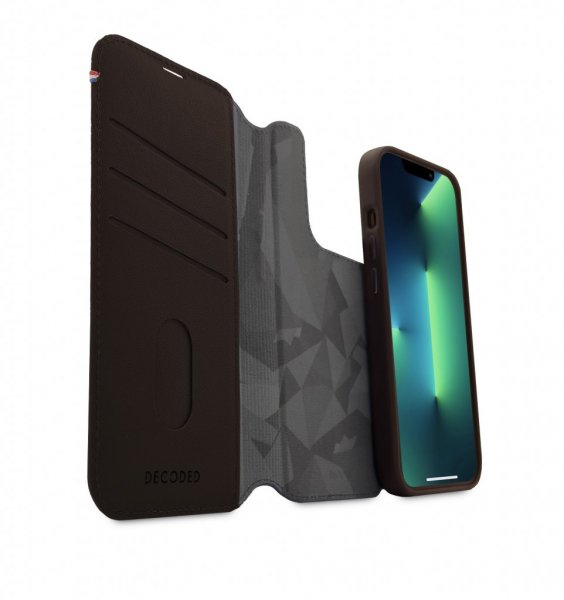 Decoded iPhone 14 Pro Fodral Leather Detachable Wallet Ruskea