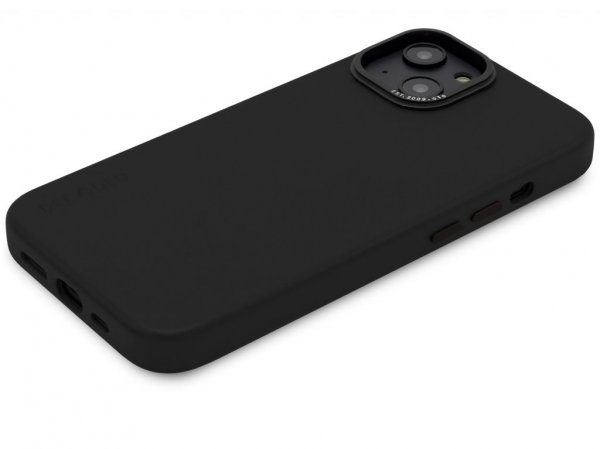 Decoded iPhone 14 Plus -kuoret, nahkainen takakansi, musta