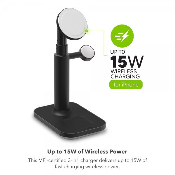 Mophie Langaton Laturi 3-in-1 Extendable Stand MagSafe