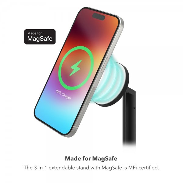 Mophie Langaton Laturi 3-in-1 Extendable Stand MagSafe