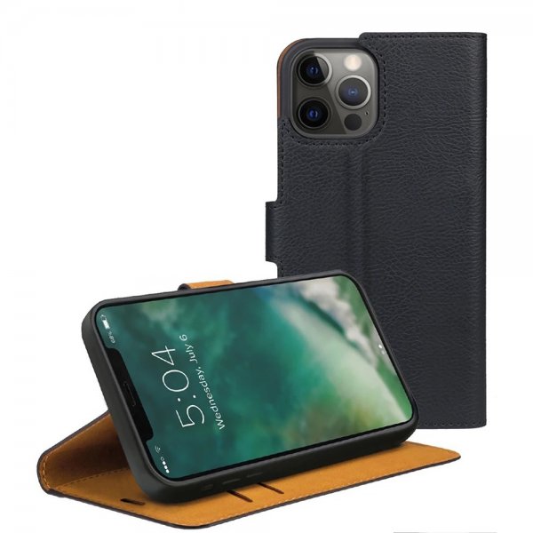 Xqisit iPhone 12/iPhone 12 Pro Kotelo Slim Wallet Selection, musta