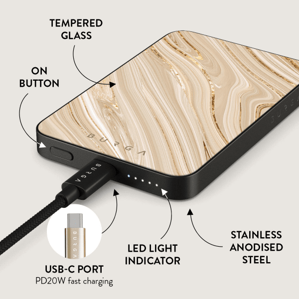 Burga Powerbank MagSafe 5000 mAh Full Glam Harmaa