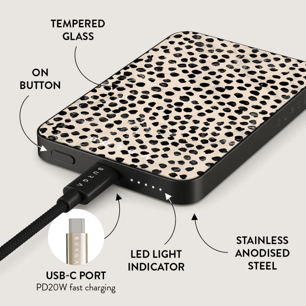 Burga Powerbank MagSafe 5000 mAh Almond Latte Harmaa