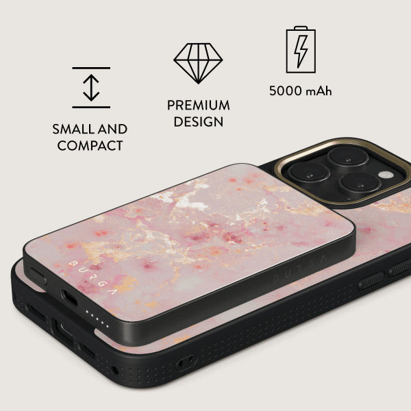 Burga Powerbank MagSafe 5000 mAh Golden Coral Harmaa
