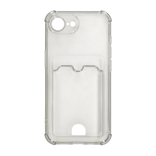 iPhone 16e/17e Kuori Korttipidike Läpinäkyvä Musta