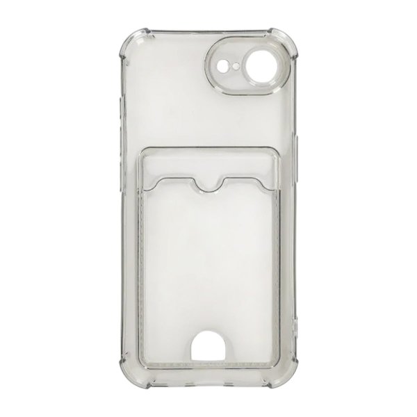 iPhone 16e/17e Kuori Korttipidike Läpinäkyvä Musta