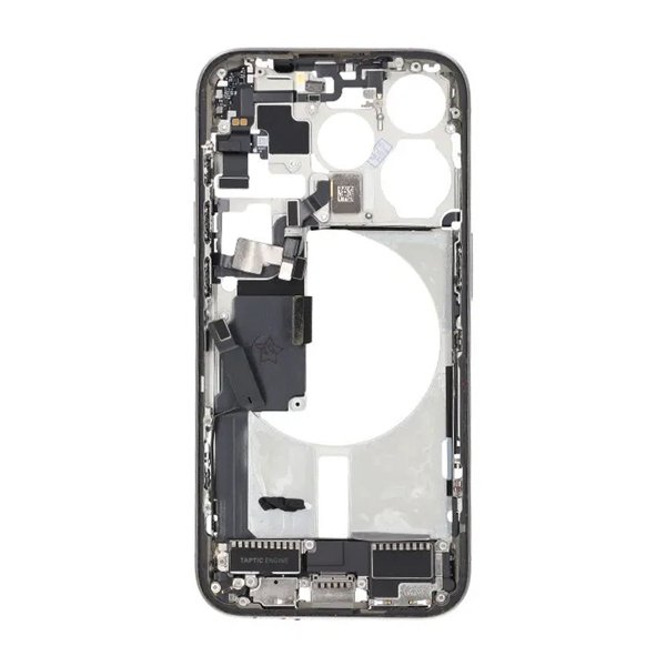 Keskikehys pikkutarvikkeineen iPhone 15 Pro -puhelimelle – Luonnollinen Titaani OEM