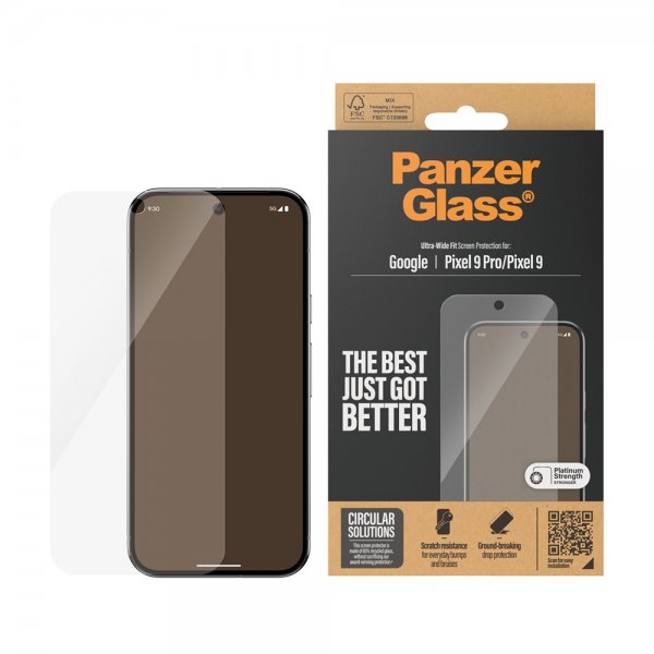 PanzerGlass Google Pixel 9/Pixel 9 Pro näytönsuoja Ultra-Wide Fit