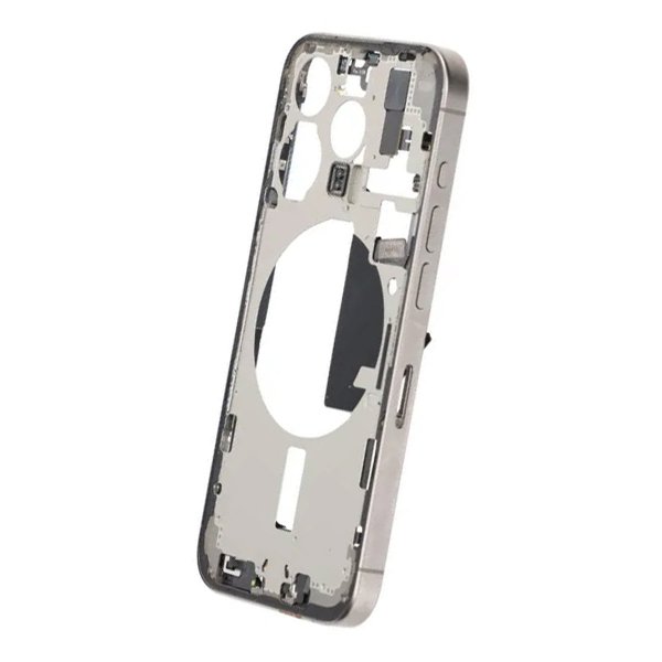 Keskikehys pikkutarvikkeineen iPhone 15 Pro -puhelimelle – Luonnollinen Titaani OEM