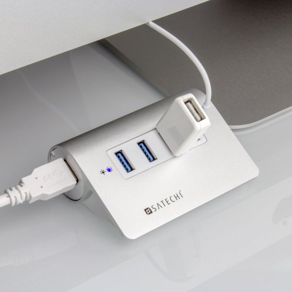 Satechi USB 3.0 -alumiinihubi 4 porttia hopea