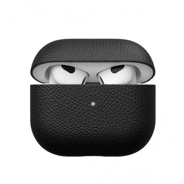 KeyBudz PodSkinz Artisan Series Airpods 3 -suojakuori, aitoa nahkaa, musta