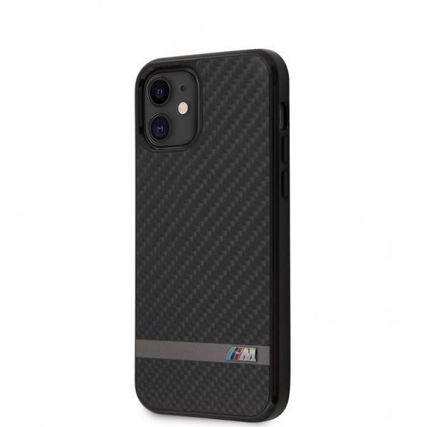 BMW iPhone 12 Mini Kuori Carbon & Alu Musta