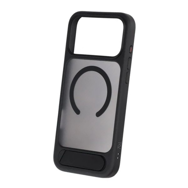 Rvelon iPhone 17 Pro Max -kuori jalustalla MagSafe Musta