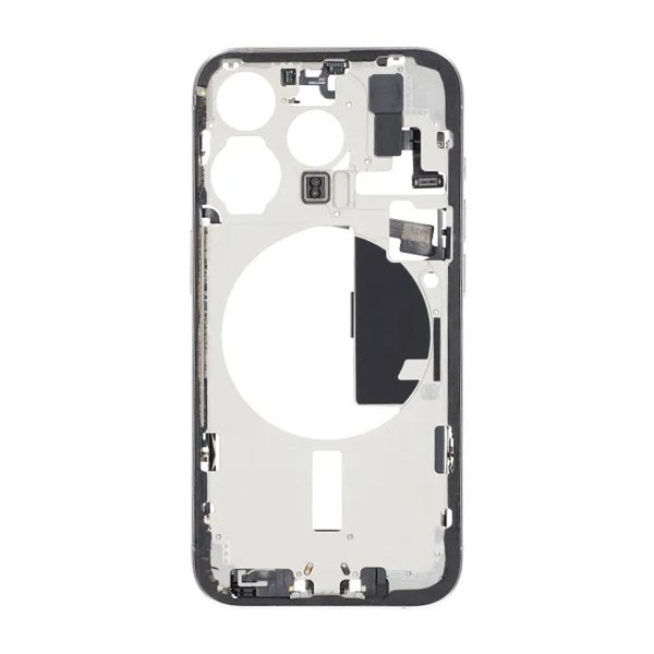 Keskikehys pikkutarvikkeineen iPhone 15 Prolle - Valkoinen titaani OEM