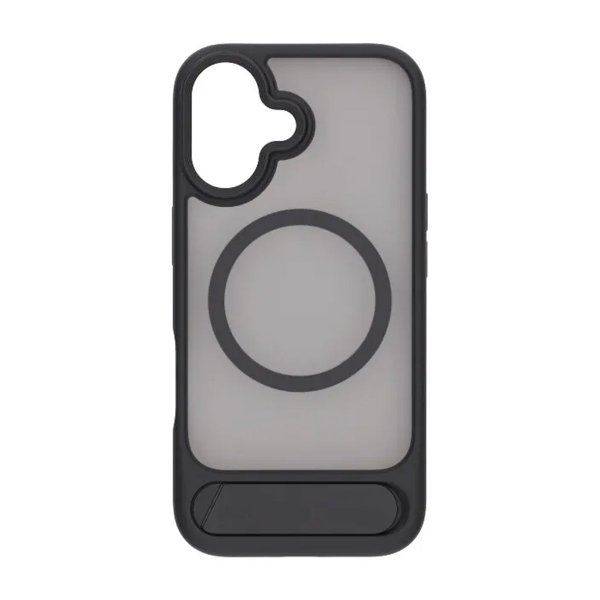 Rvelon iPhone 17 -kuori MagSafe-jalustalla, musta