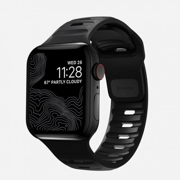 Nomad Apple Watch 44/45/46mm/Apple Watch Ultra ranneke Sport Band musta