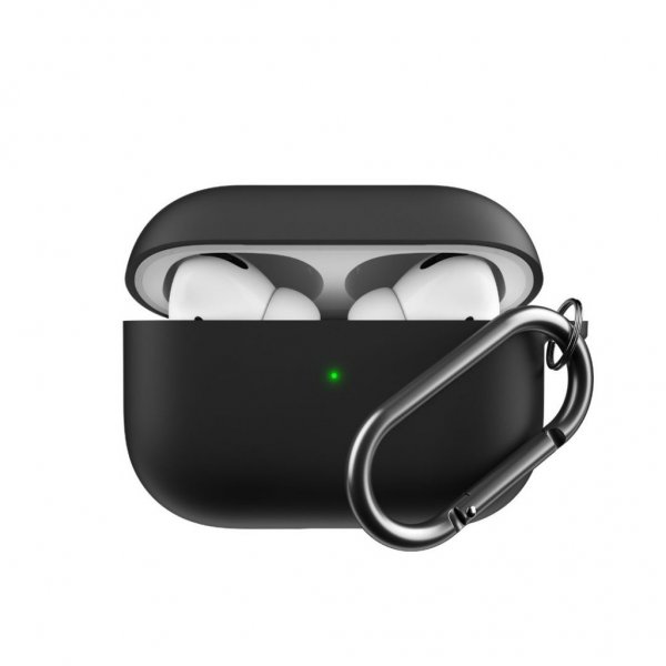 KeyBudz AirPods Pro -kotelo PodSkinz HyBridShell Series Keychain Case, musta