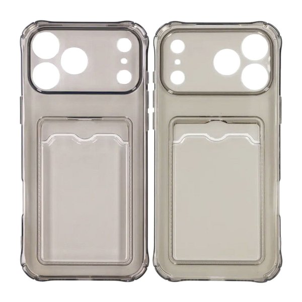 iPhone 17 Pro Max Kuori Korttikotelo Läpinäkyvä Musta