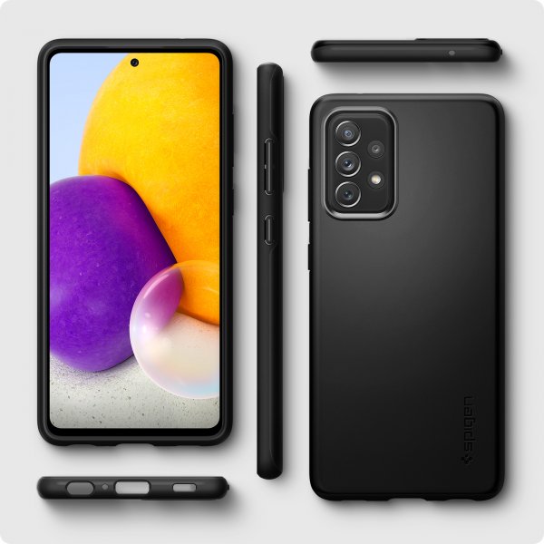 Spigen Samsung Galaxy A72 Kuori Thin Fit Musta