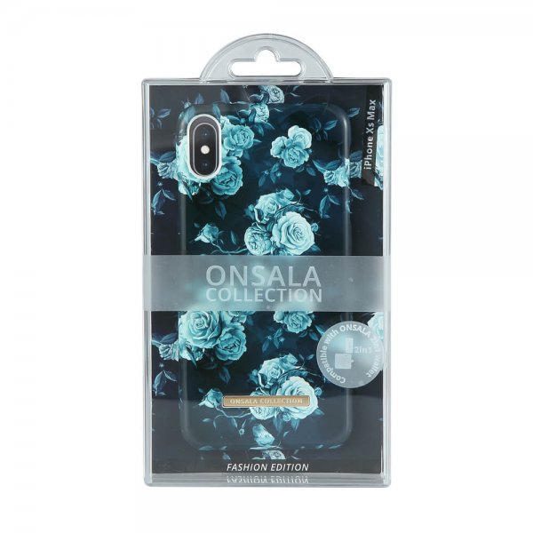 Onsala iPhone Xs Max -suojakuori Fashion Edition Dark Flower