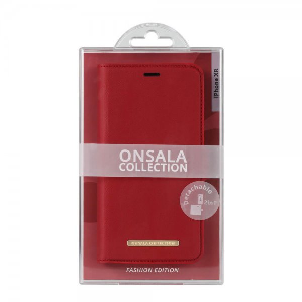 Onsala iPhone Xr -suojakuori Fashion Edition Irrotettava kuori Saffiano Red