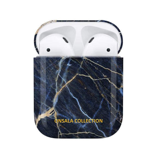 Onsala AirPods 1/2 Suojakuori Fashion Edition Black Galaxy Marble