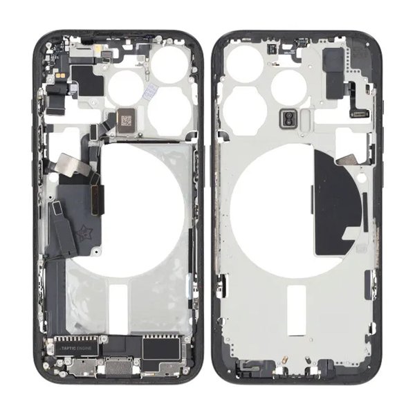 Keskirunko pikkutarvikkeineen iPhone 15 Prolle - Musta titaani OEM