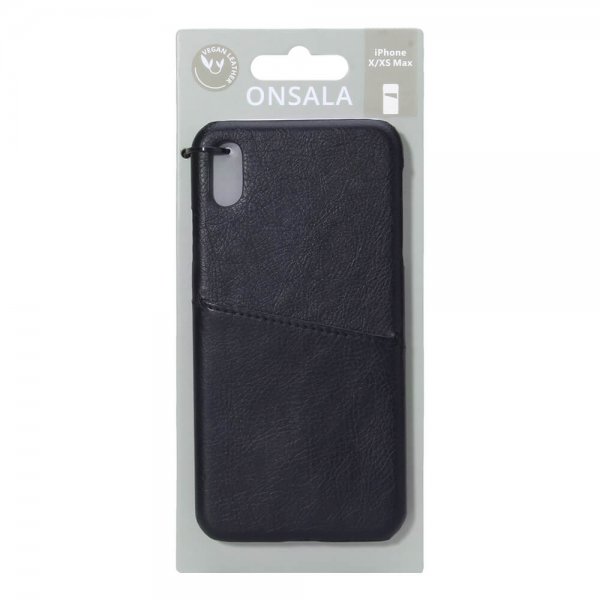Onsala iPhone Xs Max -suojakuori korttipaikalla, musta