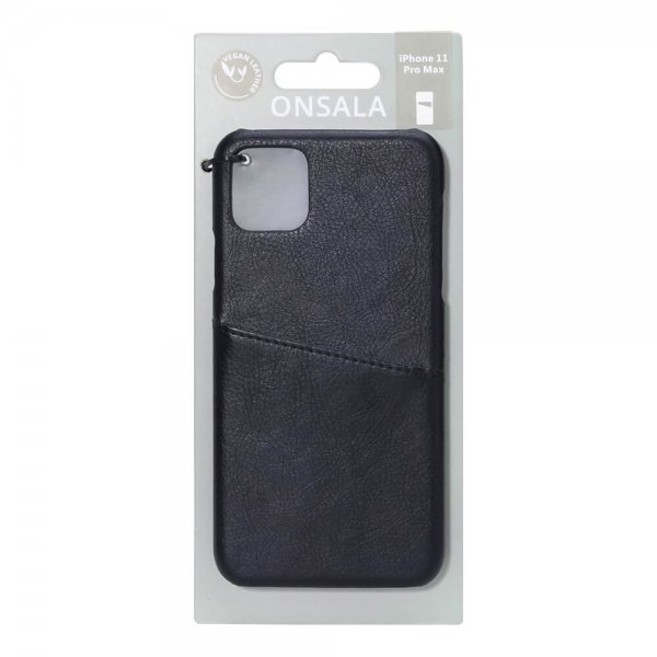 Onsala iPhone 11 Pro Max -kuoret korttipaikalla, musta