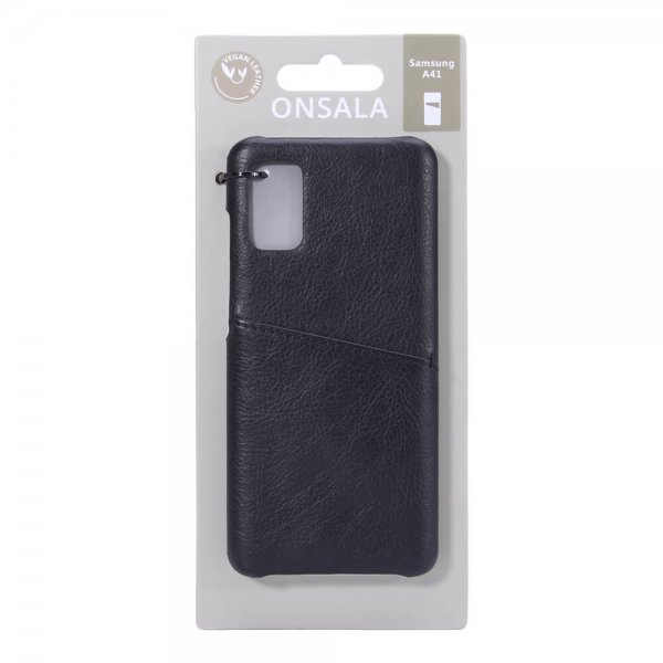 Onsala Samsung Galaxy A41 Kuori korttipaikalla Musta